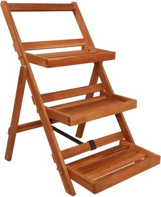 vidaXL Soporte Para Plantas De 3 Niveles Madera De Acacia 50x63x80 Cm Vidaxl