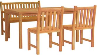 vidaXL Juego De Comedor De Jard&iacute;n 4 Piezas Madera Maciza De Teca Vidaxl