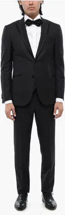 Corneliani Striped 3 Pieces Suit With Satin Edges size 46