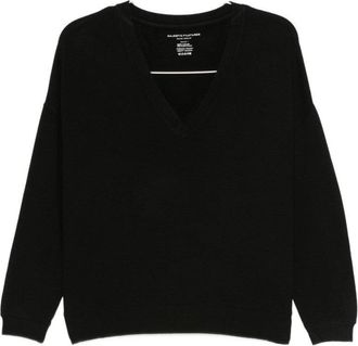 Majestic Filatures Versatile Black V-Neck Sweatshirt