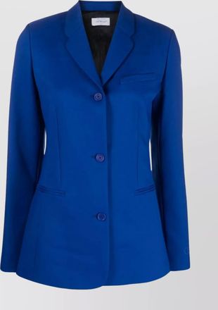 Off-white polyester single-breasted blazer