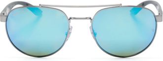 Ray-Ban Chromance aviator-frame sunglasses - unisex - Metal/Acetate - 56 - Silver