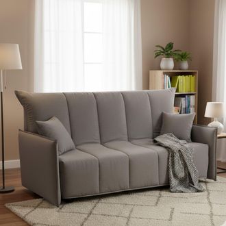 Talamo Italia Dmora - Sofa Cama Dabali, Sof&aacute; De 2 Plazas, 100% Made In Italy, Sof&aacute; De Sal&oacute;n Con Apertura Trolley, En Tela Acolchada, Con Reposabrazos Est&aacute;ndar, Cm 1