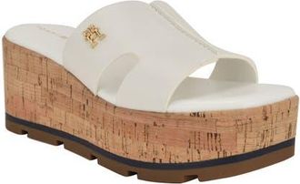 Tommy Hilfiger Heliena Platform Wedge Slide Sandal in Whi01 at Nordstrom, Size 7