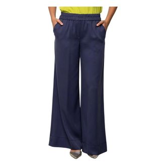 Kaos Kaos, Dames, Broeken, Blauw, Maat: XL Viscose