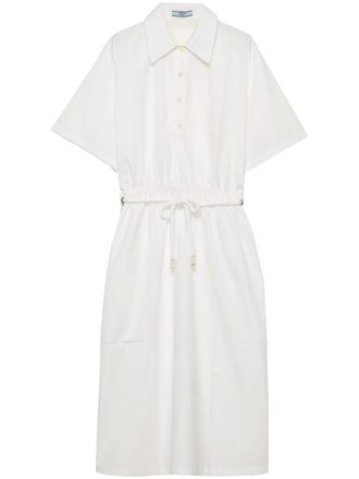 Prada drawstring dress - women - Other fibres - 40 - White