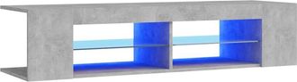 vidaXL Mueble De Tv Con Luces Led Gris Hormig&oacute;n 135x39x30 Cm Vidaxl