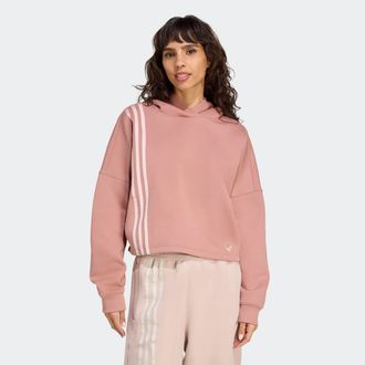 adidas Kapuzensweatshirt ADIDAS ORIGINALS 3 STRIPES HOODY, Damen, Gr. XXL, warm clay, Obermaterial: 53% Baumwolle, 47% Polyester, normal, Rundhals, angesetzt