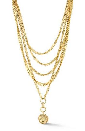 Chloe and Madison Coin Pendant Layered Necklace in Gold at Nordstrom Rack