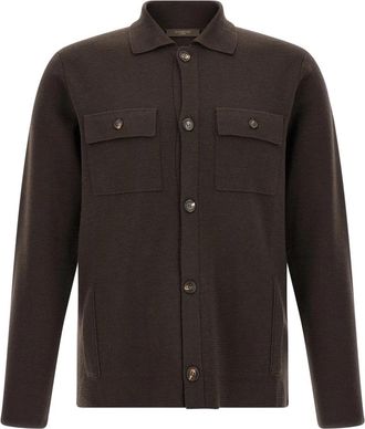 Zanone Sahara Stijl Jas - Heren - Vesten - Bruin - M - Wol - Truien & Vesten