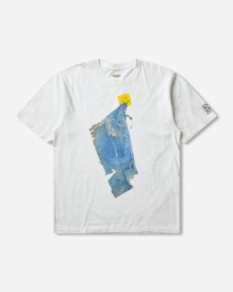 KAPITAL Men s 20/-Jersey Crew T-Shirt (Peckish Boro Piece) White