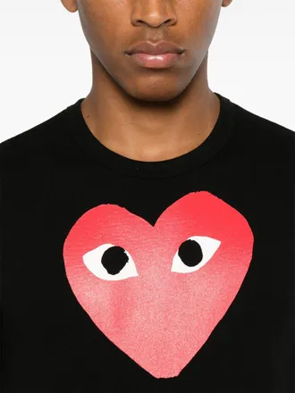Comme Des Gar&ccedil;ons Logo-Heart Print T-shirt - Black