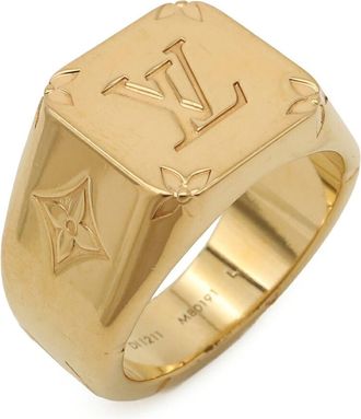 Louis Vuitton Gold Gold Plating Band Ring (Pre-Owned)