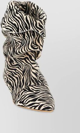 Isabel Marant leather zebra print ankle boots