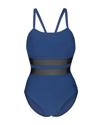 Arena Badeanzug ARENA WOMENS ARENA MESH EQUALS SWIMSUIT BACK B, Damen, Gr. 34, N-Gr, blau (navy), Obermaterial: 74% Polyamid, 26% Elasthan, Badeanz&uuml;ge Badea