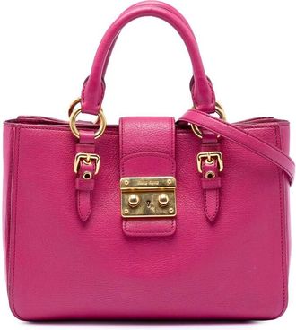 Miu Miu Pre-owned Miu Miu Goatskin Madras Satchel Ladies S1X8SPO6C1PYR9EP