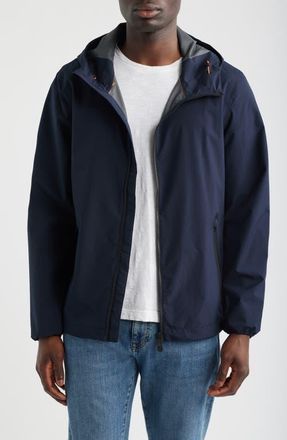 Save The Duck Drop Hooded Rain Jacket in Blue Black at Nordstrom, Size Xx-Large