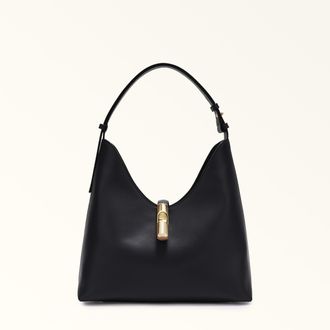 Furla Goccia Borsa A Spalla Nero Nero Pelle Di Vitello Sidney Donna