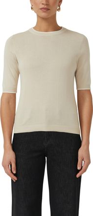 s.Oliver Black Label Rundhalspullover S.OLIVER BLACK LABEL, Damen, Gr. 34, grau beige, Strick, Obermaterial: 50% Baumwolle, 50% Modal, unifarben, regular fit normal, Rundh