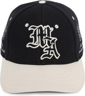 Amiri Ma Spirit logo-embroidered cap - men - Recycled Nylon/Wool/Leather - One Size - Black