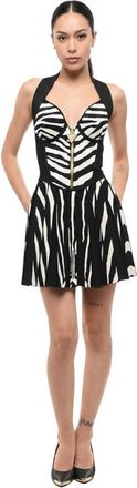 Balmain BlackWhite Animal Print Mini Dress