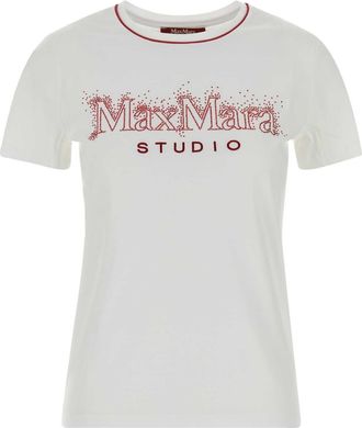 MM Studio White Cotton Pugnale T Shirt