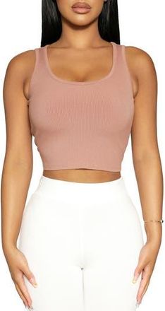 Naked Wardrobe Ribbed Tank in Coco at Nordstrom Rack, Size Small