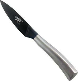 Gibson Home Opus 3.5 Inch. Stainless Steel Paring Knife with Black Blade in Silver at Nordstrom