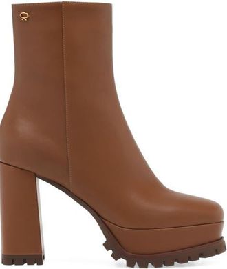 Gianvito Rossi Harlem Boots in Brown Calf Leather at Nordstrom, Size 39.5