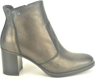 Nero Giardini Brons Botje DH Haklaarzen - Dames - Laarzen met Hak - Bruin - 40 EU - Leer - Schoenen