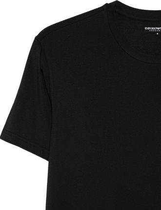 Emporio Armani Crew Neck Embroidered Logo T-Shirt - Black