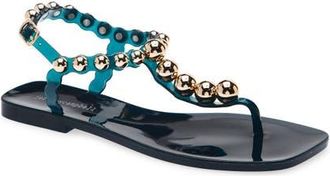 Jeffrey Campbell Plated Embellished Sandal in Teal Gold at Nordstrom, Size 10