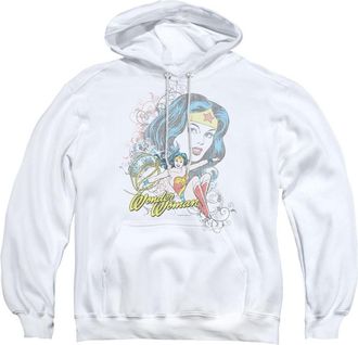 Gildan DC Comics Wonder Woman Scroll Adult Pull Over Hoodie / Hooded Sweatshirt
