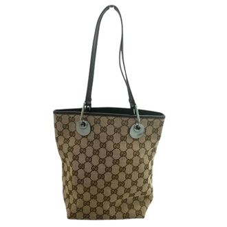 Gucci Pre-owned Handbags, female, Brown, Size: ONE SIZE Pre-owned GG Canvas Shoulder Bag