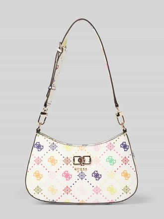Guess Shoulder Bag mit Allover-Logo-Print Modell Emelie in Weiss, Gr&ouml;&szlig;e 1