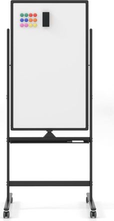 Costway Costway Pizarra M&oacute;vil Magn&eacute;tica En Seco 60 X 100 Cm, Doble Cara, Soporte Sobre Ruedas Bloqueables, Giro De 360 &deg;, Altura Ajustable, Pizarra Blanca, Of