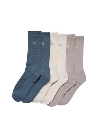 Calvin Klein Mens Cushion 6-Pack Crew Socks - Multi