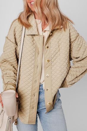 Azura Exchange Gequiltede Jacket met Diamantpatroon Relaxed Fit