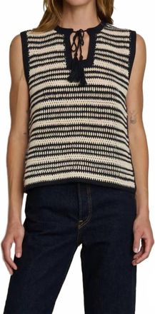Nation Ltd Priscilla Crochet Tank In Seascape Stripe