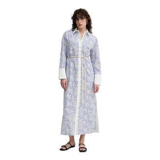Munthe Dames, Jurken, Blauw, Maat: XS Katoen