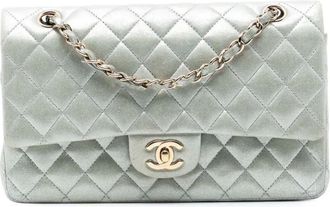 Chanel 2011 Medium Classic Iridescent Lambskin Double Flap shoulder bag - Argento