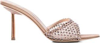 Le Silla 80 mm verfraaide sandalen met puntige neus en gak - Beige