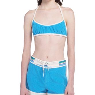 Anna Sui Cabana Terry Bikini Top in Ocean Blue at Nordstrom, Size X-Small