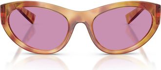 Dolce & Gabbana 54mm Cat Eye Sunglasses in Violet Havana /Purple at Nordstrom