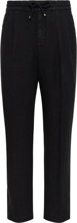 Brunello Cucinelli straight-leg track pants - men - Linen/Flax - 56 - Black