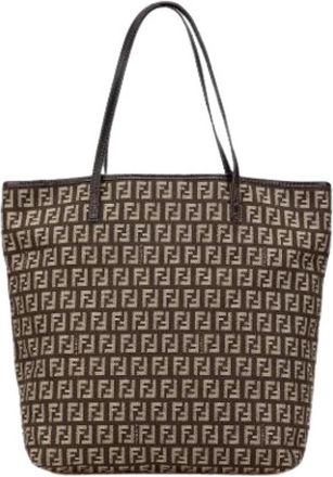 Fendi Pre-owned Canvas Tote Bag - Dames - Vintage Shopper - Bruin - ONE Size - Vintage