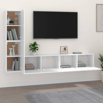 Berkfield Home Classic 4 Piece TV Cabinet Set White Engineered Wood