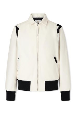 Golden Bear Sportswear The Hayes Cow-Print Wool-Blend Varsity Jacket