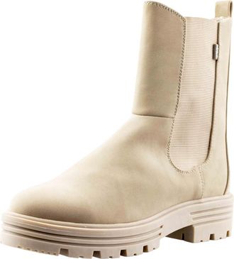 Generic Womens Chelsea Boots, Flat, Casual, Ankle Length, Beige (Beige, UK Footwear Size System, Adult, Women, Numeric, Medium, 6.5)