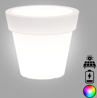 Monacis Jarr&oacute;n Luminoso De Dise&ntilde;o Moderno, &Oslash;80 H70, En Pol&iacute;mero Con Led Multicolor, Con Alimentaci&oacute;n A Bater&iacute;a Y Solar, Para Interiores Y Exteriores